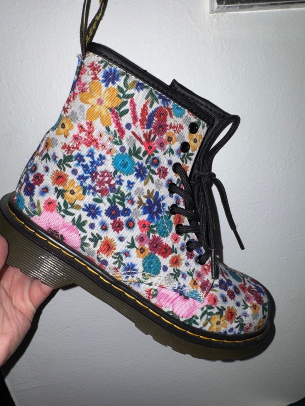 Dr. Marten Floral Canvas Lace-Up Boot - Multicolor